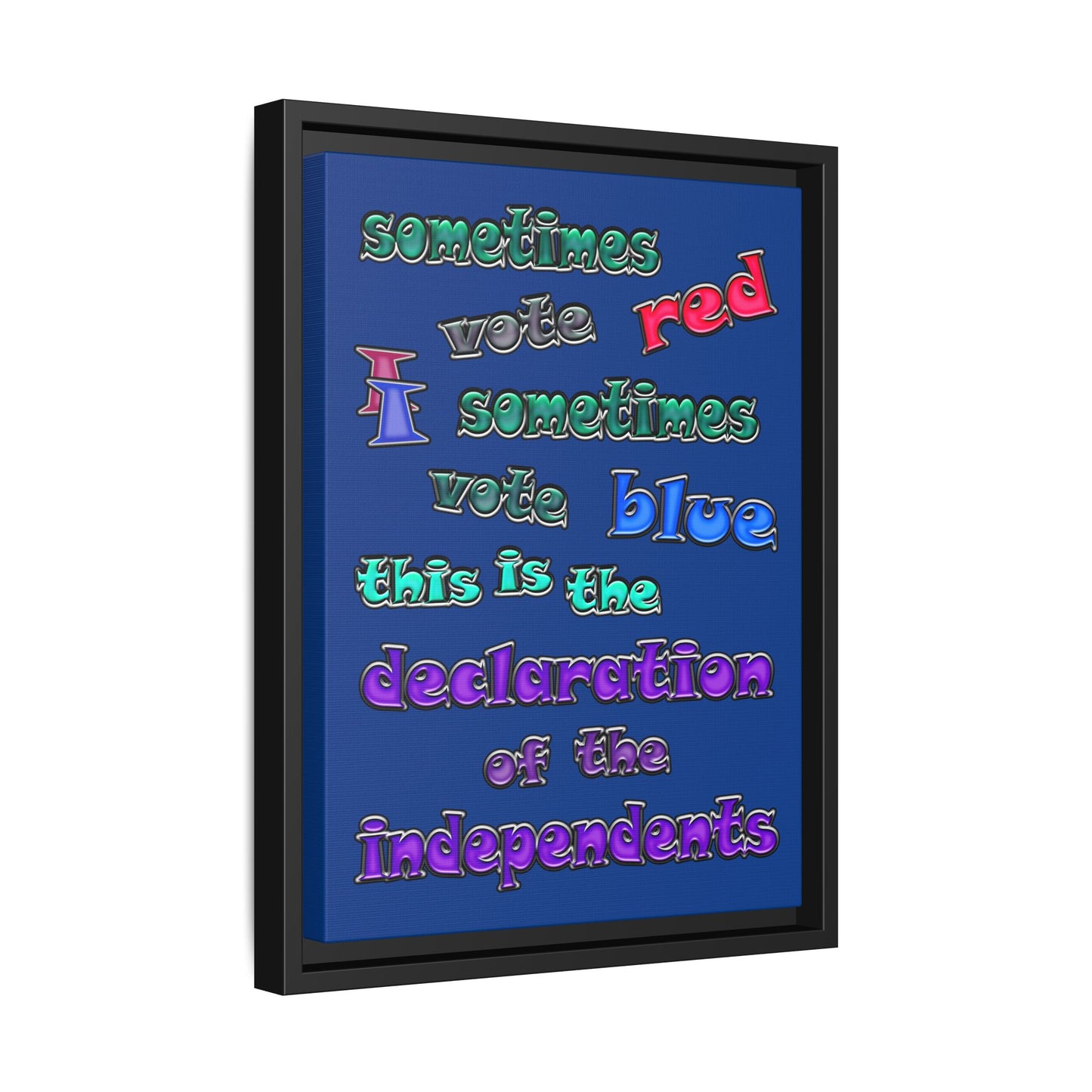 declaration of the independents - framed canvas art (dark blue)
