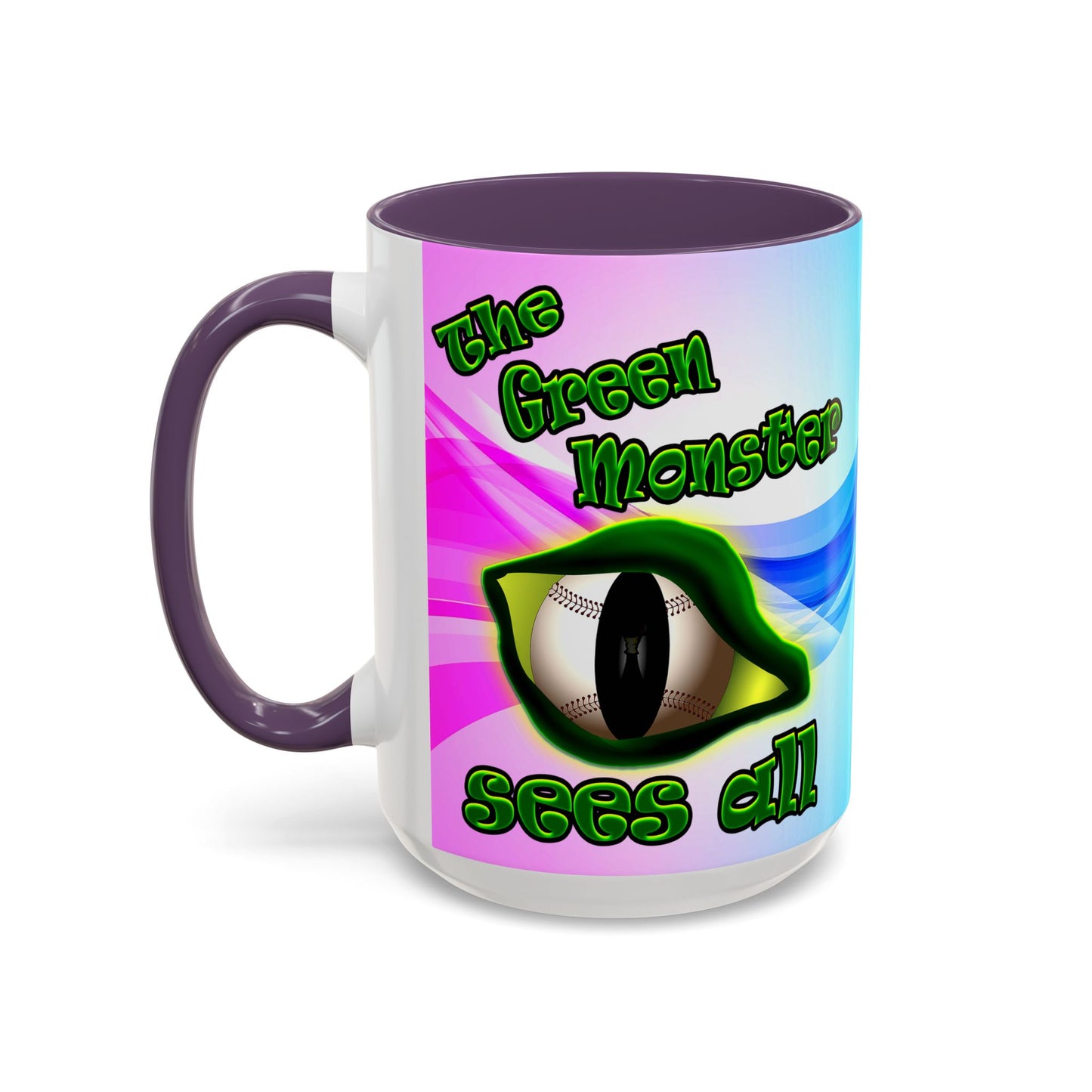 green monster - Accent Mug (light blue-pink wave)