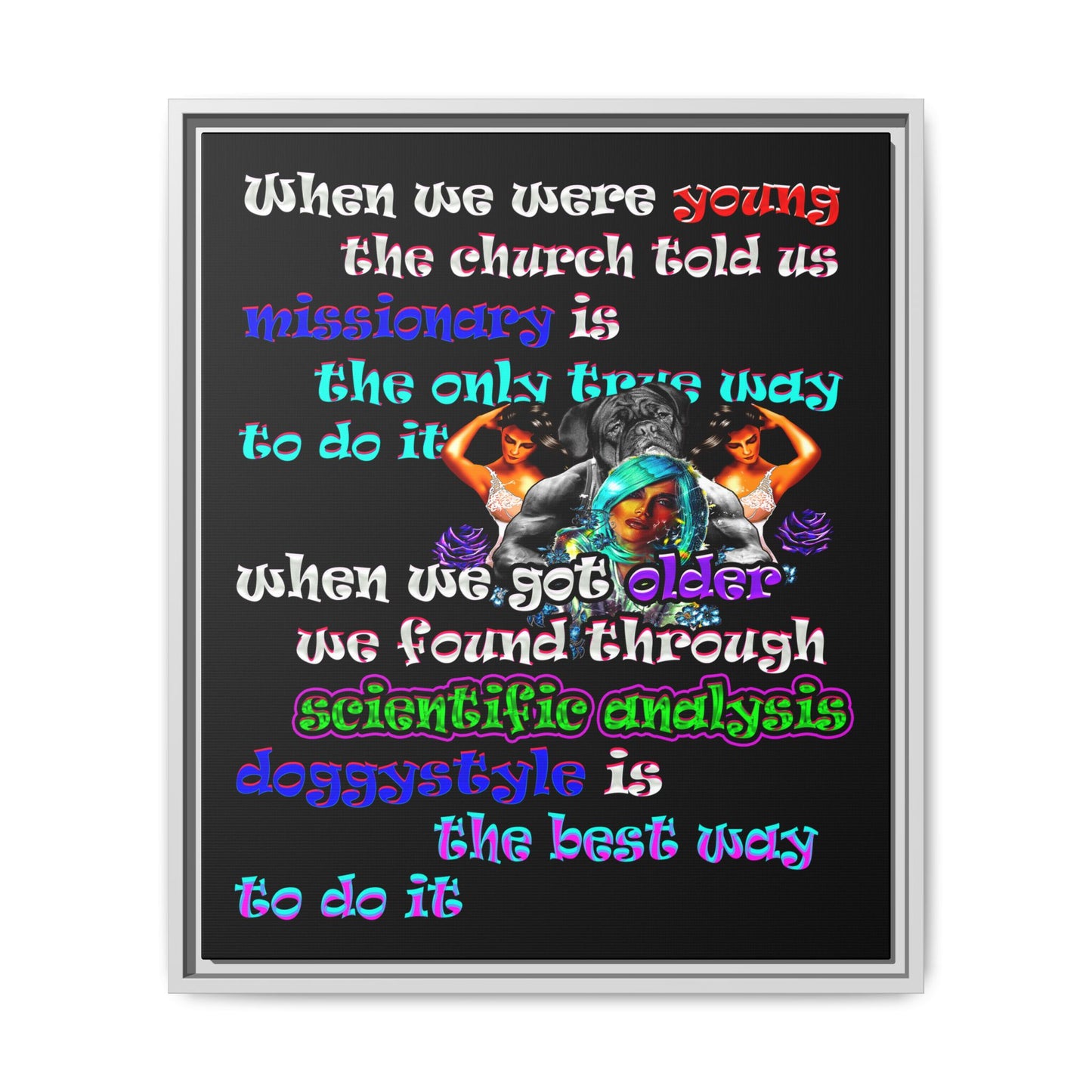 doggystyle - framed canvas art (black)