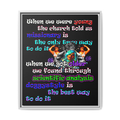 doggystyle - framed canvas art (black)