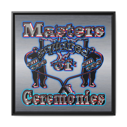 em cee squared - framed canvas art (brushed nickel)