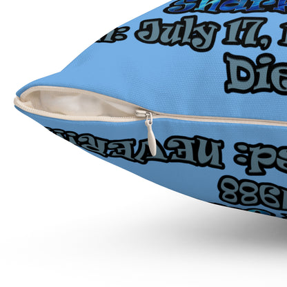 shark week - Spun Polyester Square Pillow - (light blue)