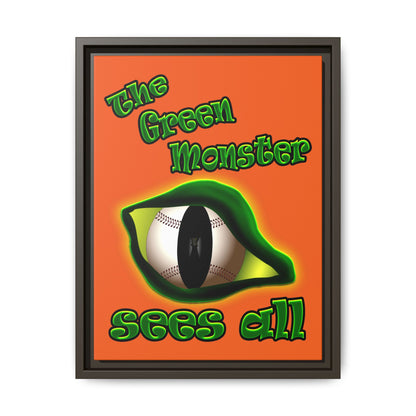 green monster - framed canvas art (orange)