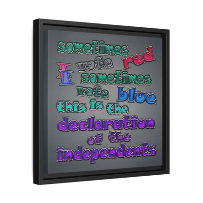 declaration of the independents - framed canvas art (grey-light grey)