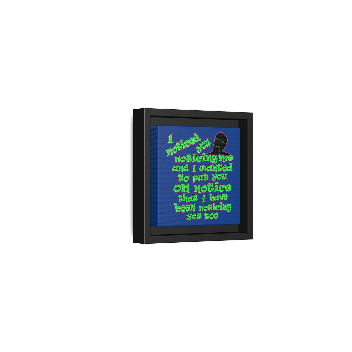 noticed you noticing - framed canvas art (dark blue)