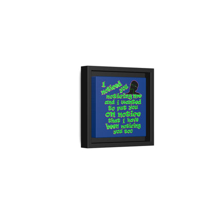 noticed you noticing - framed canvas art (dark blue)