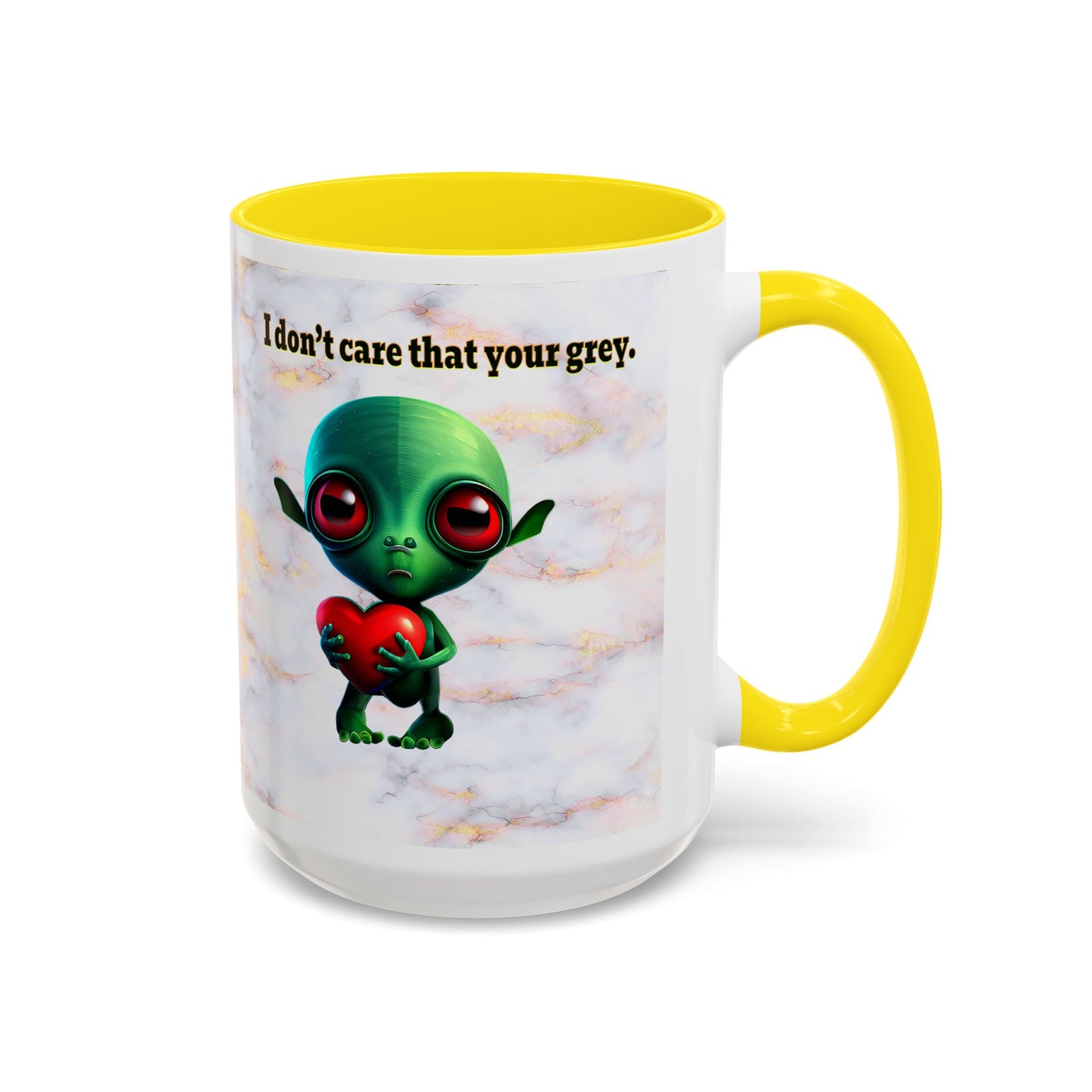 I don't care that your grey - Accent Mug (white marble)