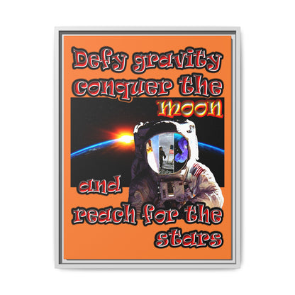 defy conquer reach - framed canvas art (crusta)