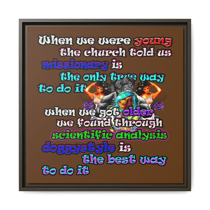 doggystyle - framed canvas art (brown)