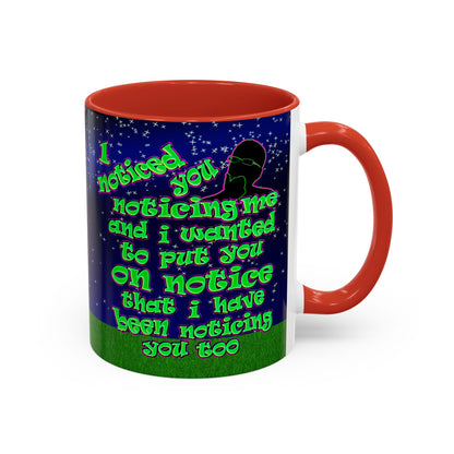 noticed you noticing - Accent Mug ('snoops' background)