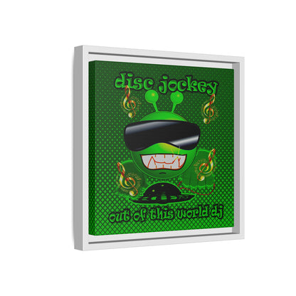 disc jockey - framed canvas art (logo green)