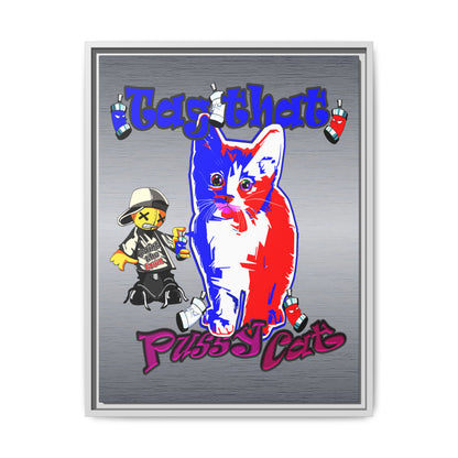 tag that - framed canvas art (brushed nickel)