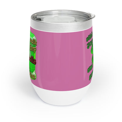 celtics logo - Chill Wine Tumbler (light pink)