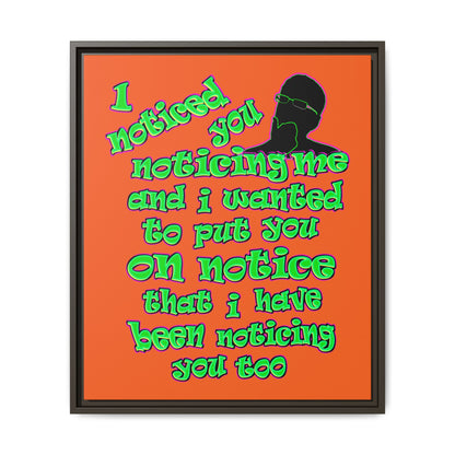 noticed you noticing - framed canvas art (orange)