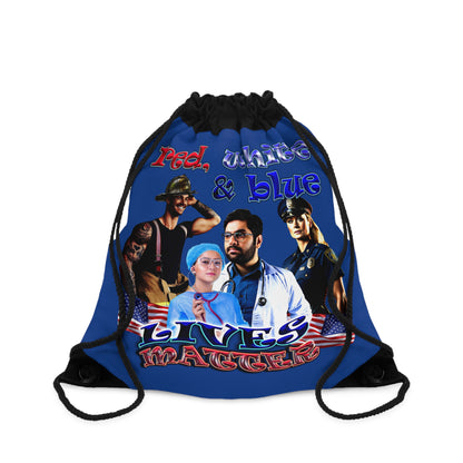 rw&b lives matter - Drawstring Bag (dark blue)