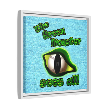 green monster - framed canvas art (faded blue)