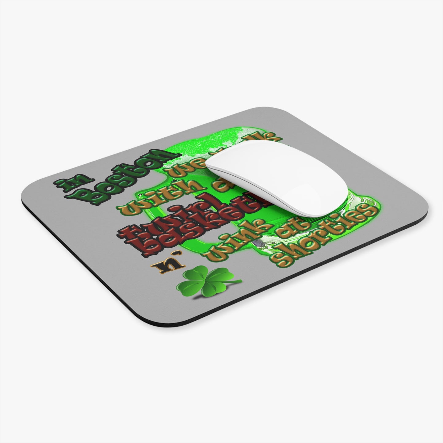 celtics logo - Mouse Pad (Rectangle) (light grey)