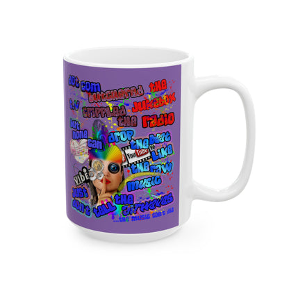 drop the beat - White Mug (light purple)