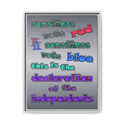 declaration of the independents - framed canvas art (brushed nickel)