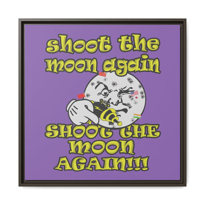 shoot the moon again - framed canvas art (light purple)