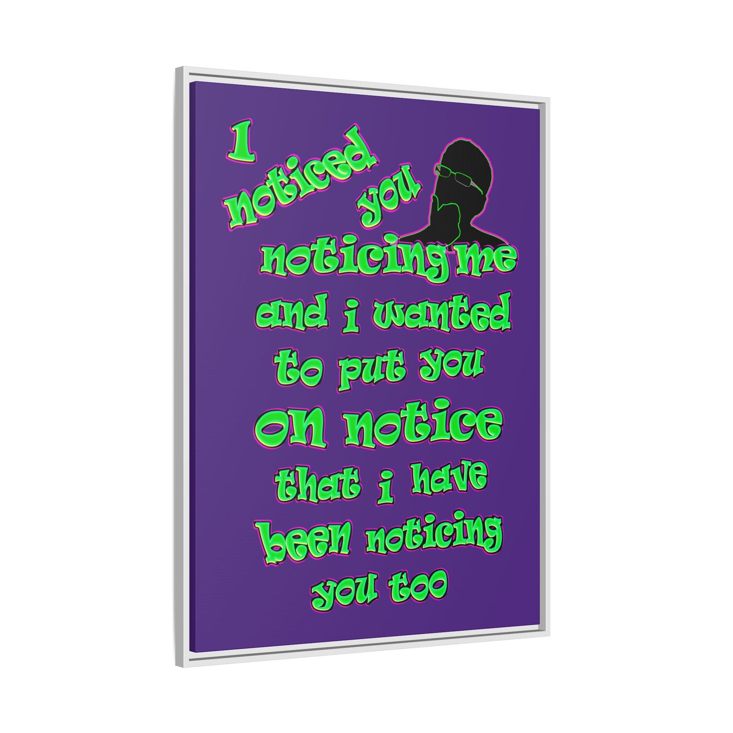 noticed you noticing - framed canvas art (purple)