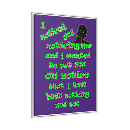 noticed you noticing - framed canvas art (purple)
