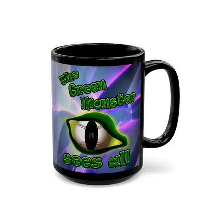 green monster - Black Mug (grey-pink wave)