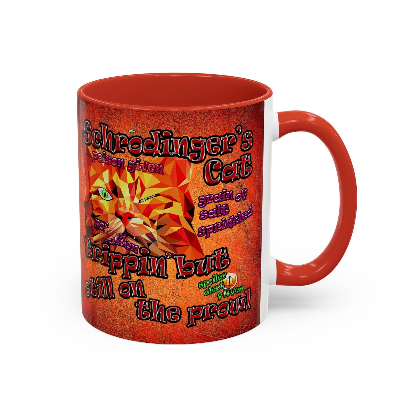 schrodinger's cat - Accent Mug (burnt orange)