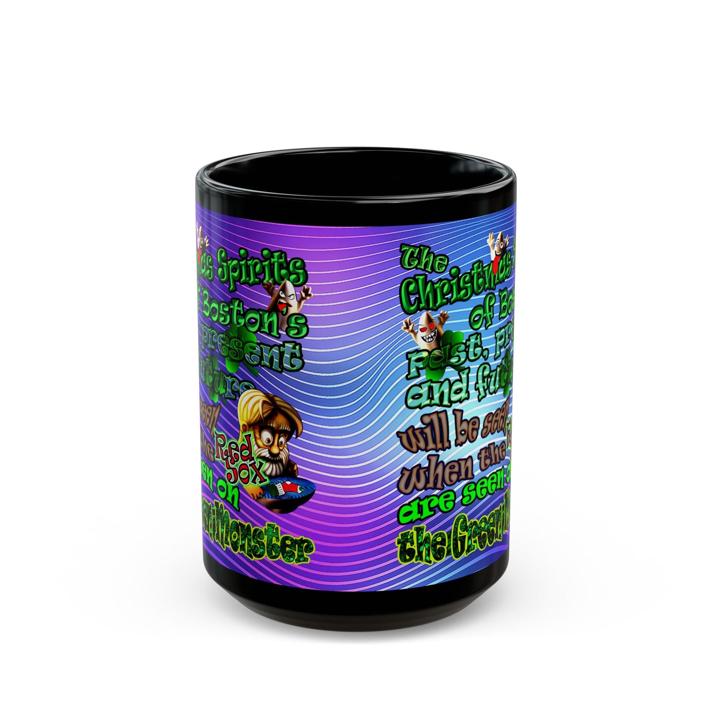 christmas spirits of boston - Black Mug (purple wave)