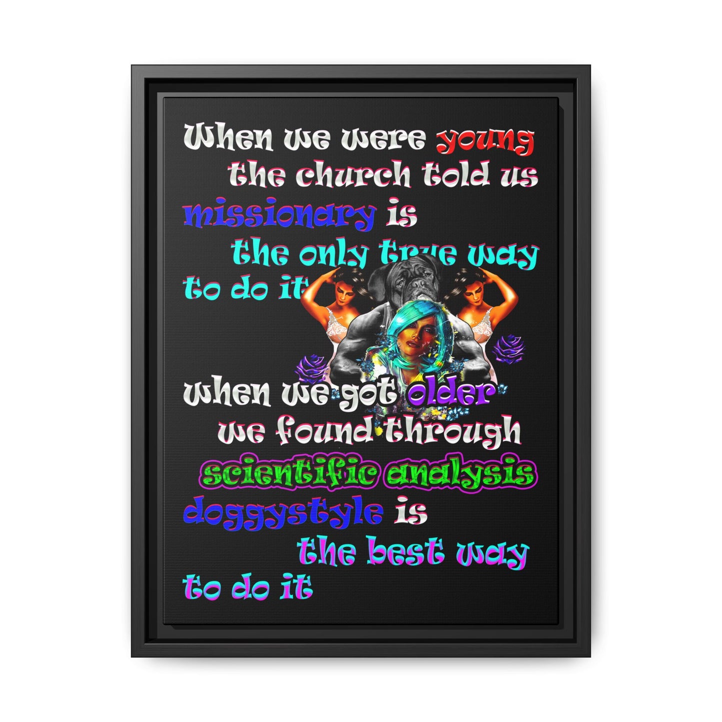 doggystyle - framed canvas art (black)