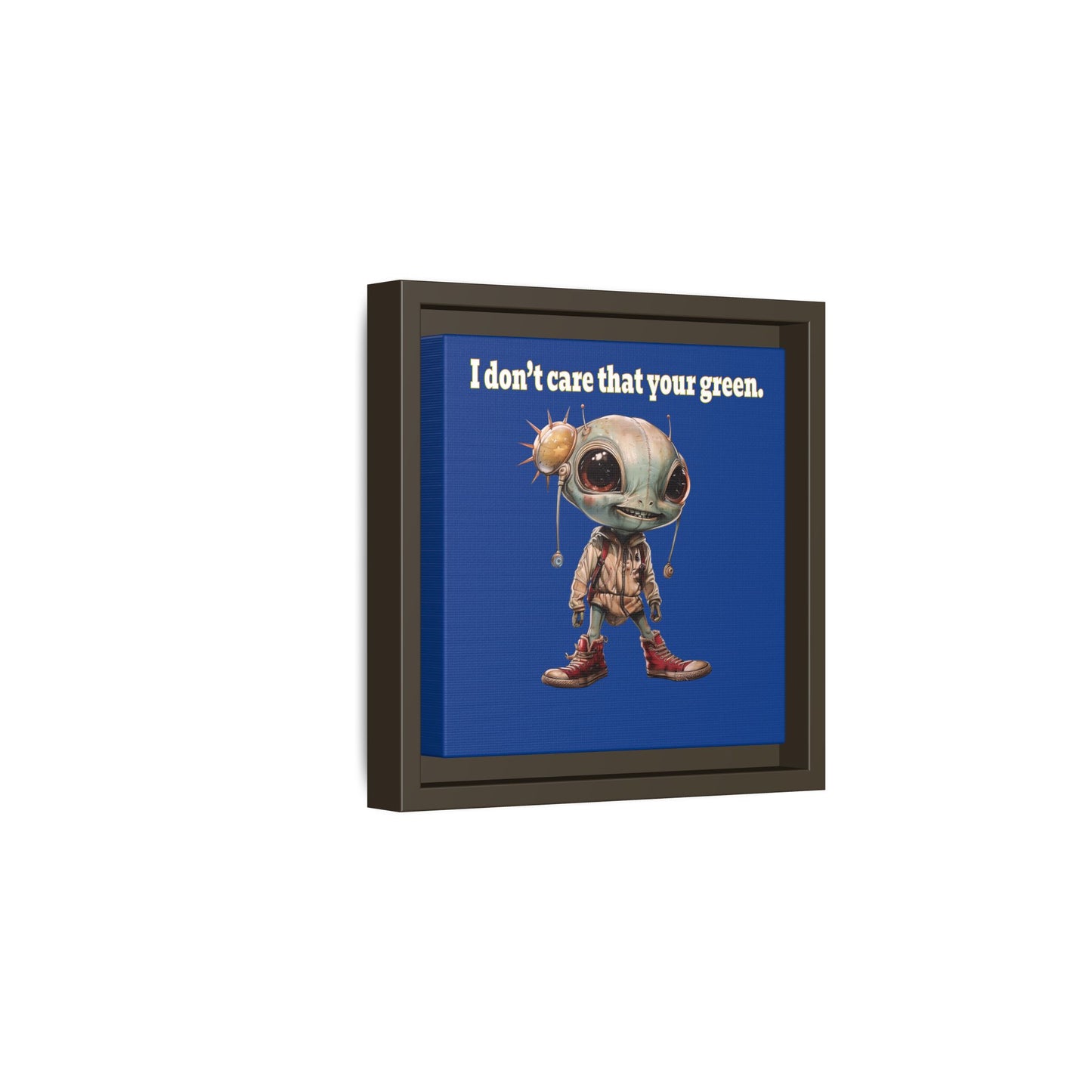 I don't care that your green - framed canvas art (dark blue)