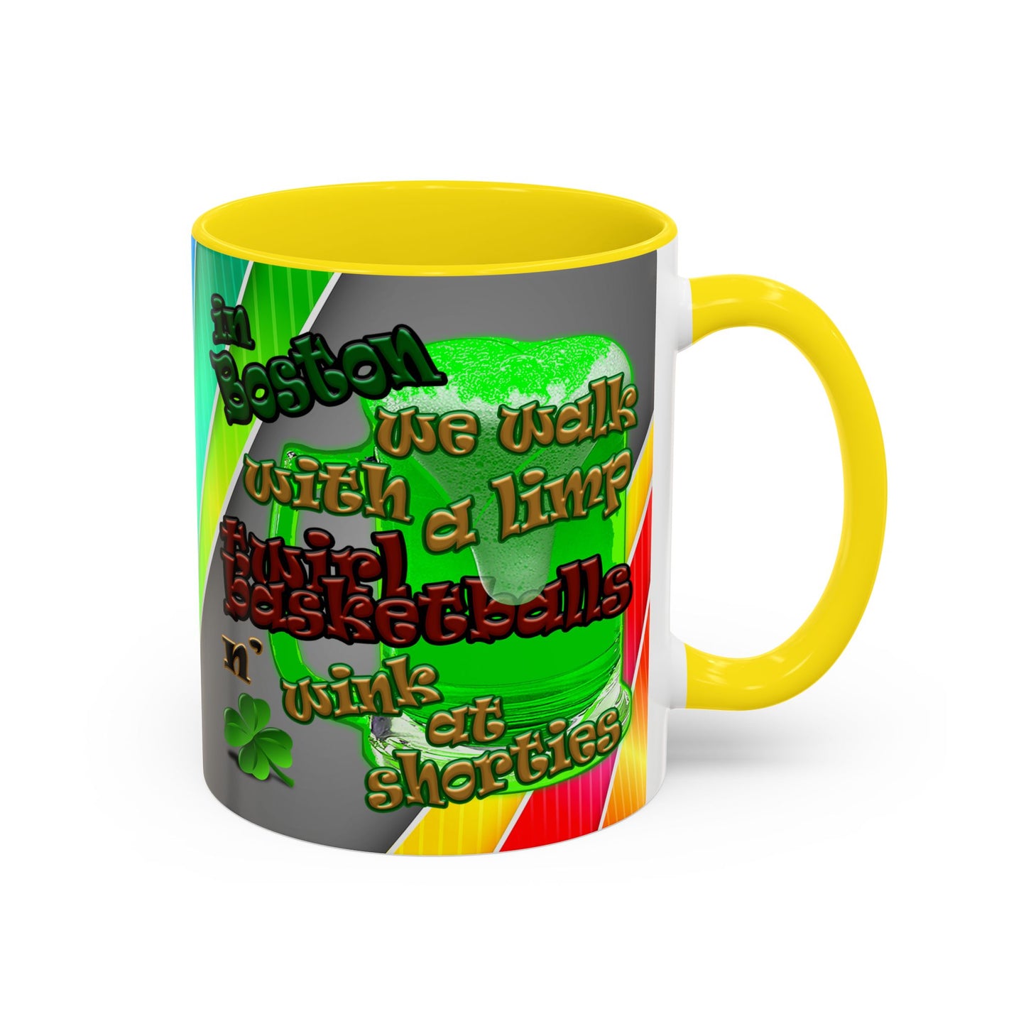 celtics logo - Accent Mug (rainbow split)