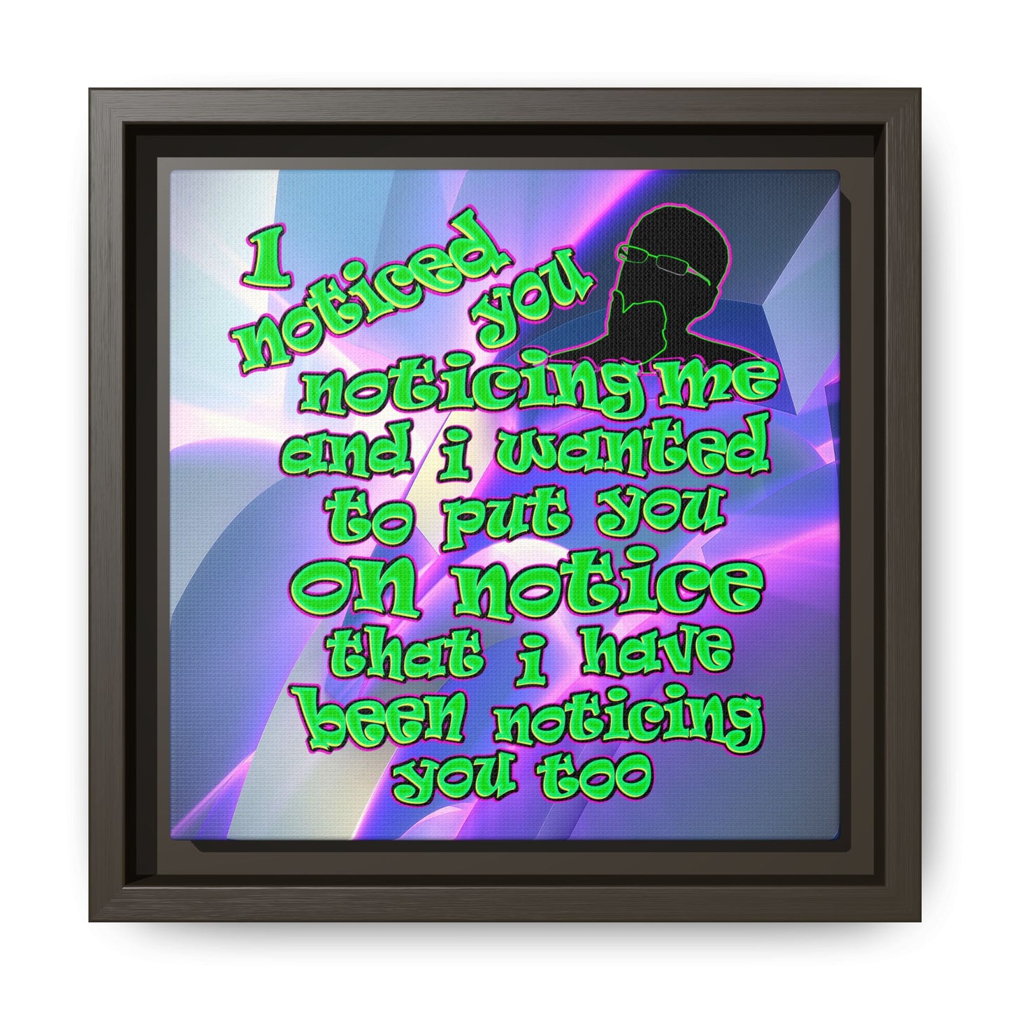noticed you noticing - framed canvas art (grey-pink wave)