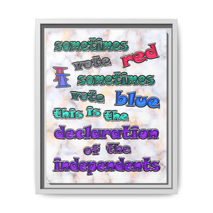declaration of the independents - framed canvas art (white marble)