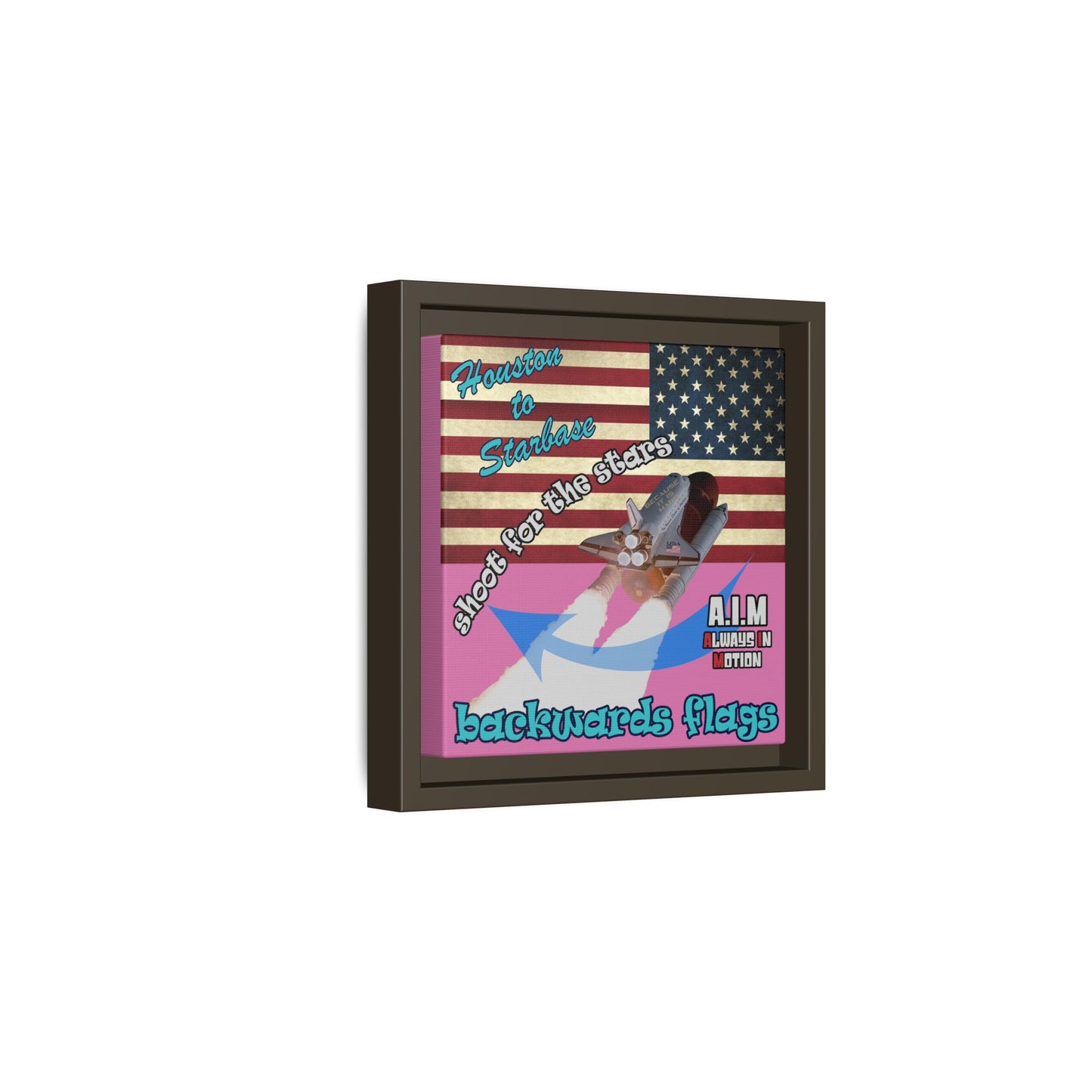 shoot for the stars - framed canvas art (light pink)
