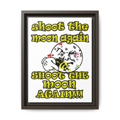 shoot the moon again - framed canvas art (white)