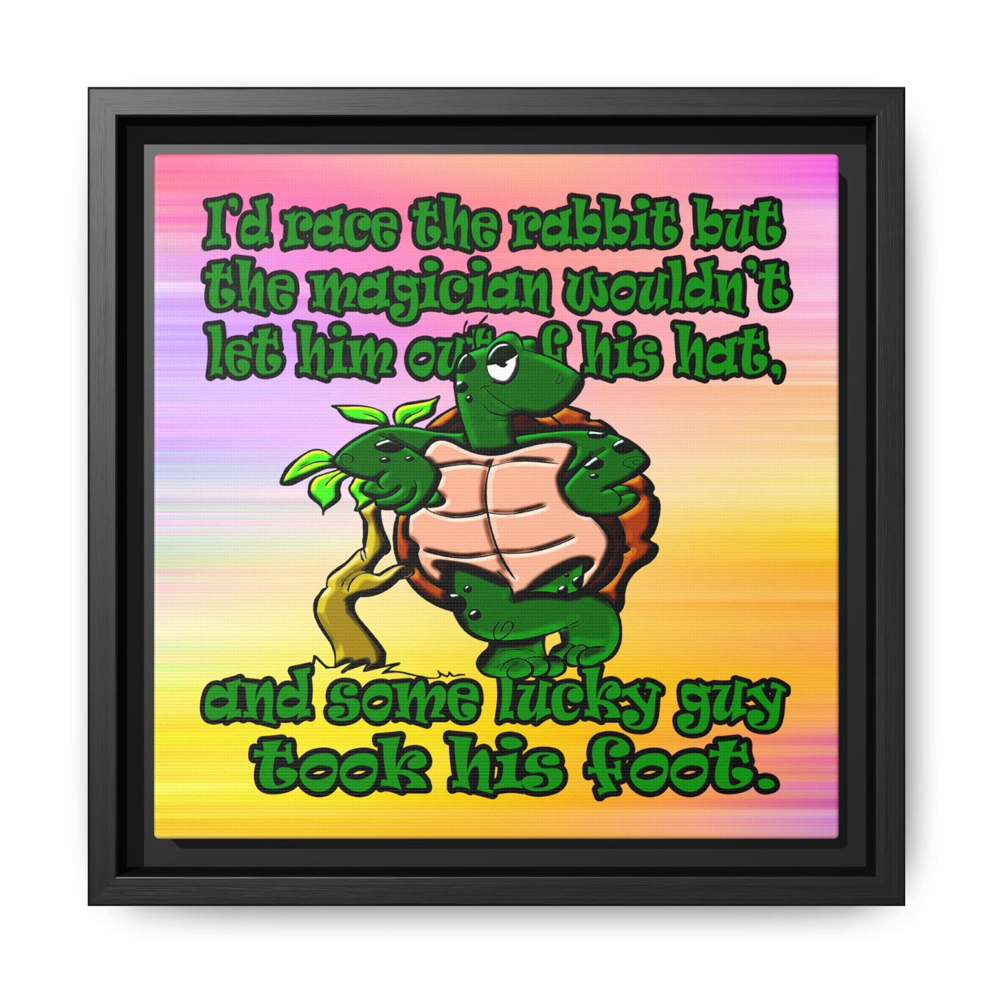turtle race - framed canvas art (color blur)