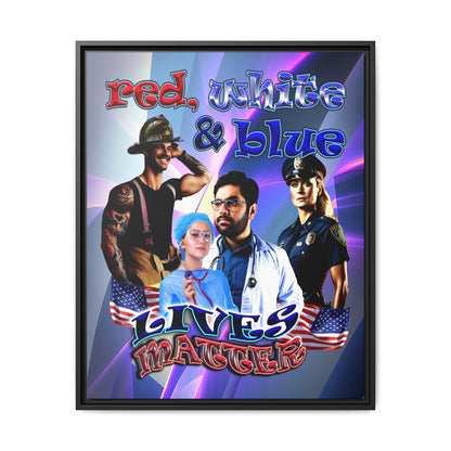 rw&b lives matter - framed canvas art (grey-pink wave)