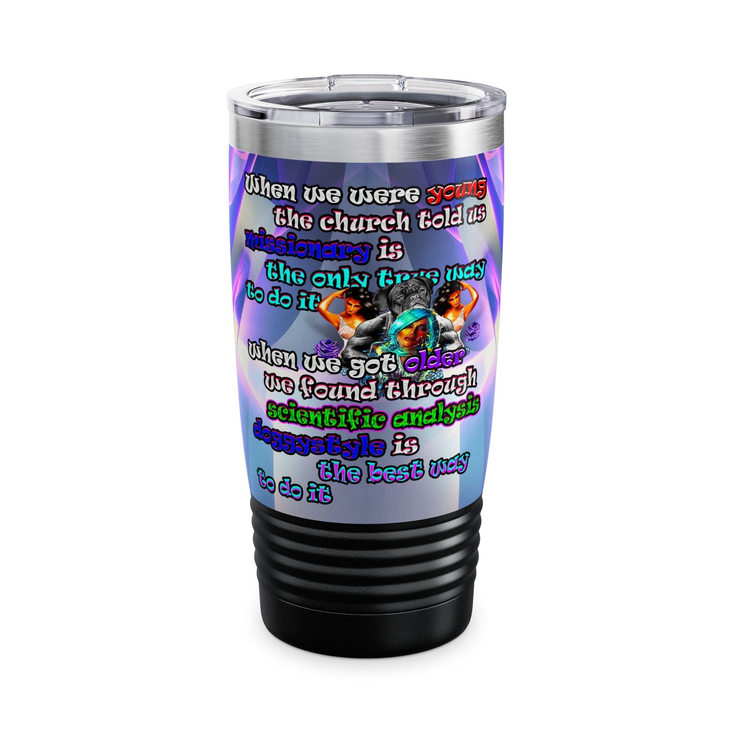doggystyle - Ringneck Tumbler, 20oz (grey-pink wave)