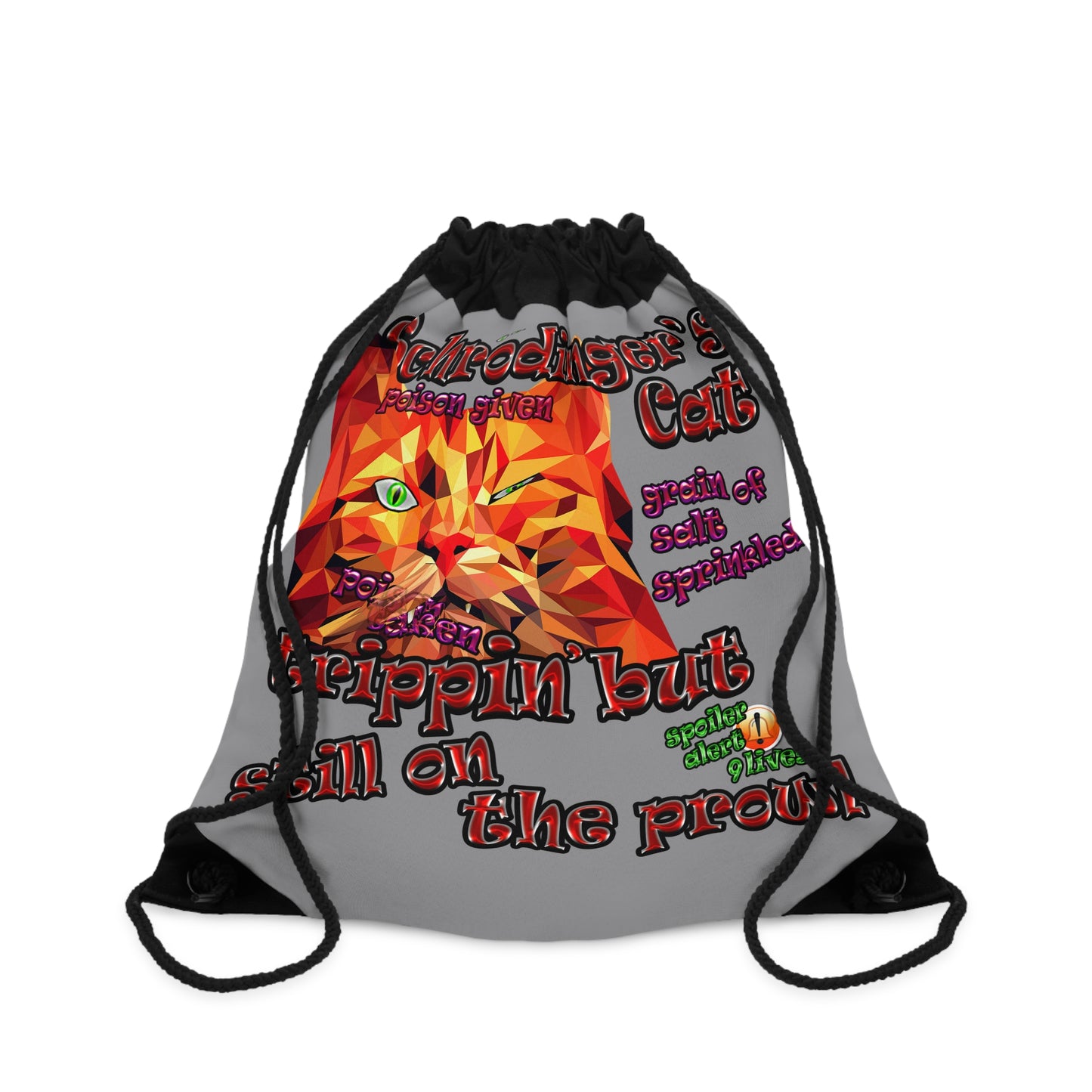 schrodinger's cat - Drawstring Bag (grey)