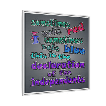 declaration of the independents - framed canvas art (grey-light grey)