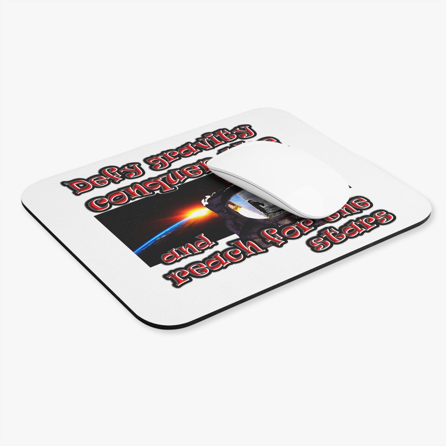 defy conquer reach - Mouse Pad (Rectangle) (white)