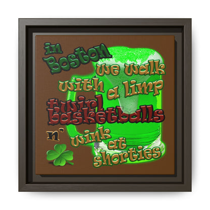 celtics logo - framed canvas art (brown)