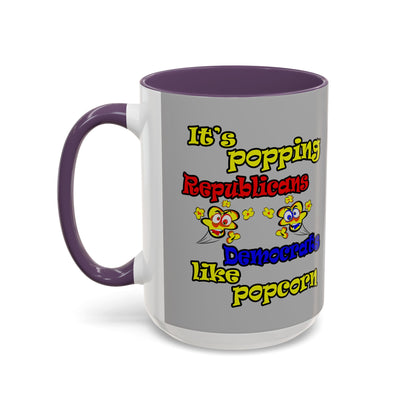 popping like popcorn - Accent Mug (light grey)