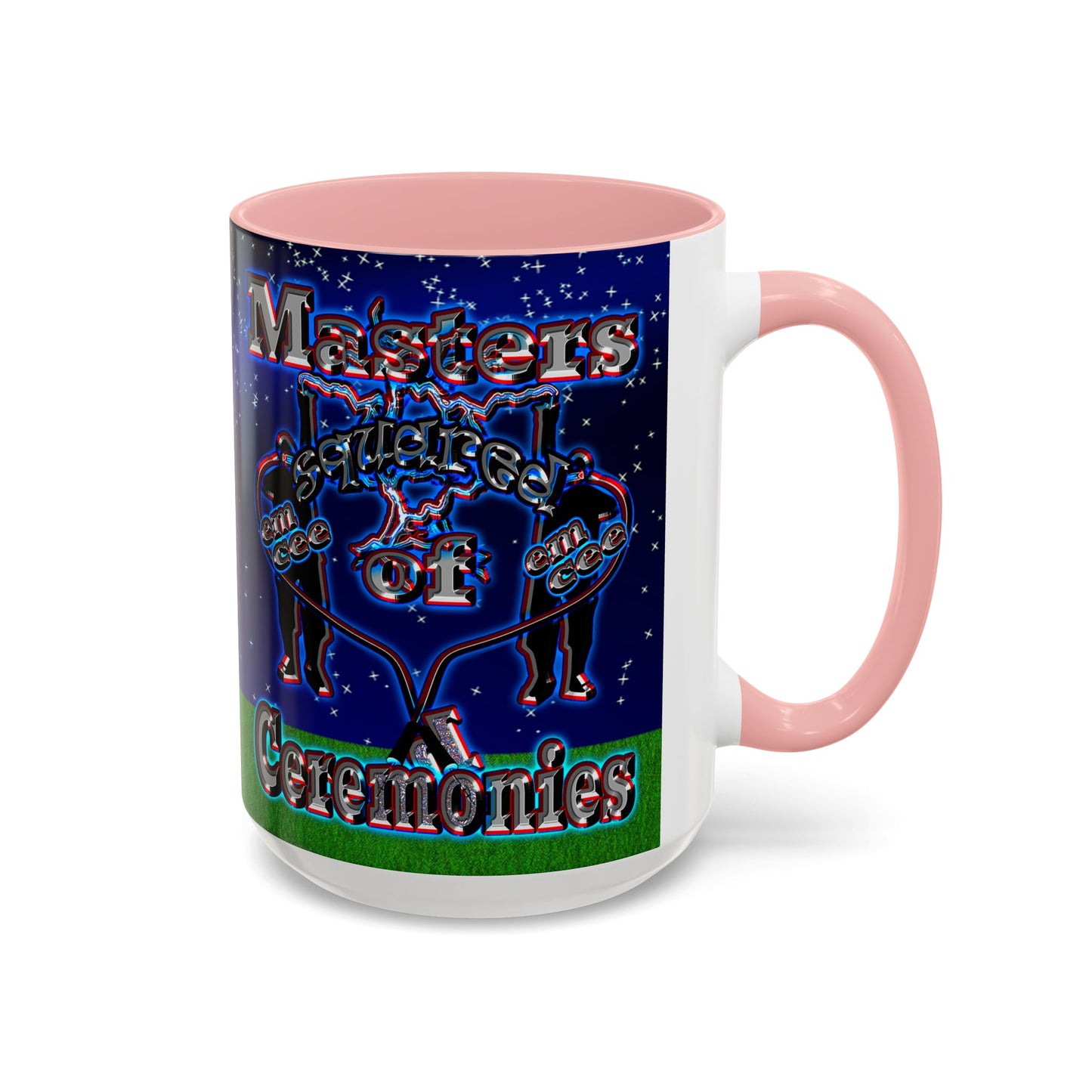 em cee squared - Accent Mug ('snoops' background)