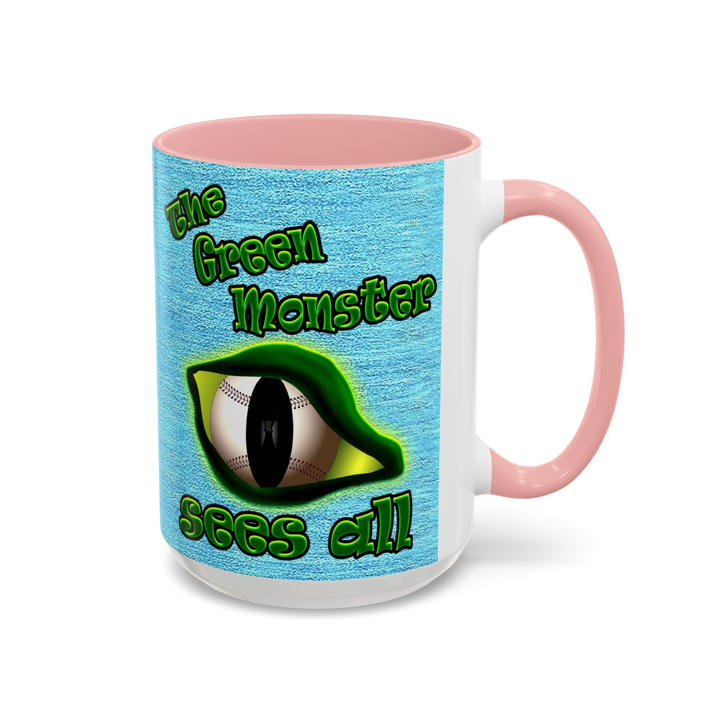 green monster - Accent Mug (faded blue)