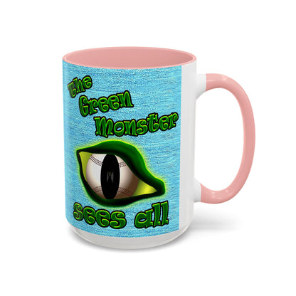 green monster - Accent Mug (faded blue)