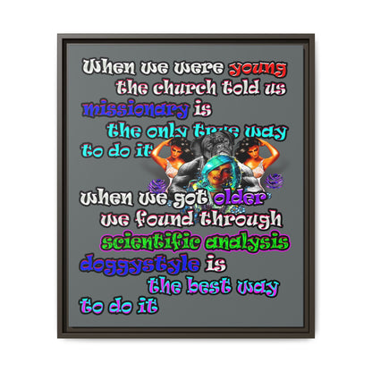 doggystyle - framed canvas art (dark grey)