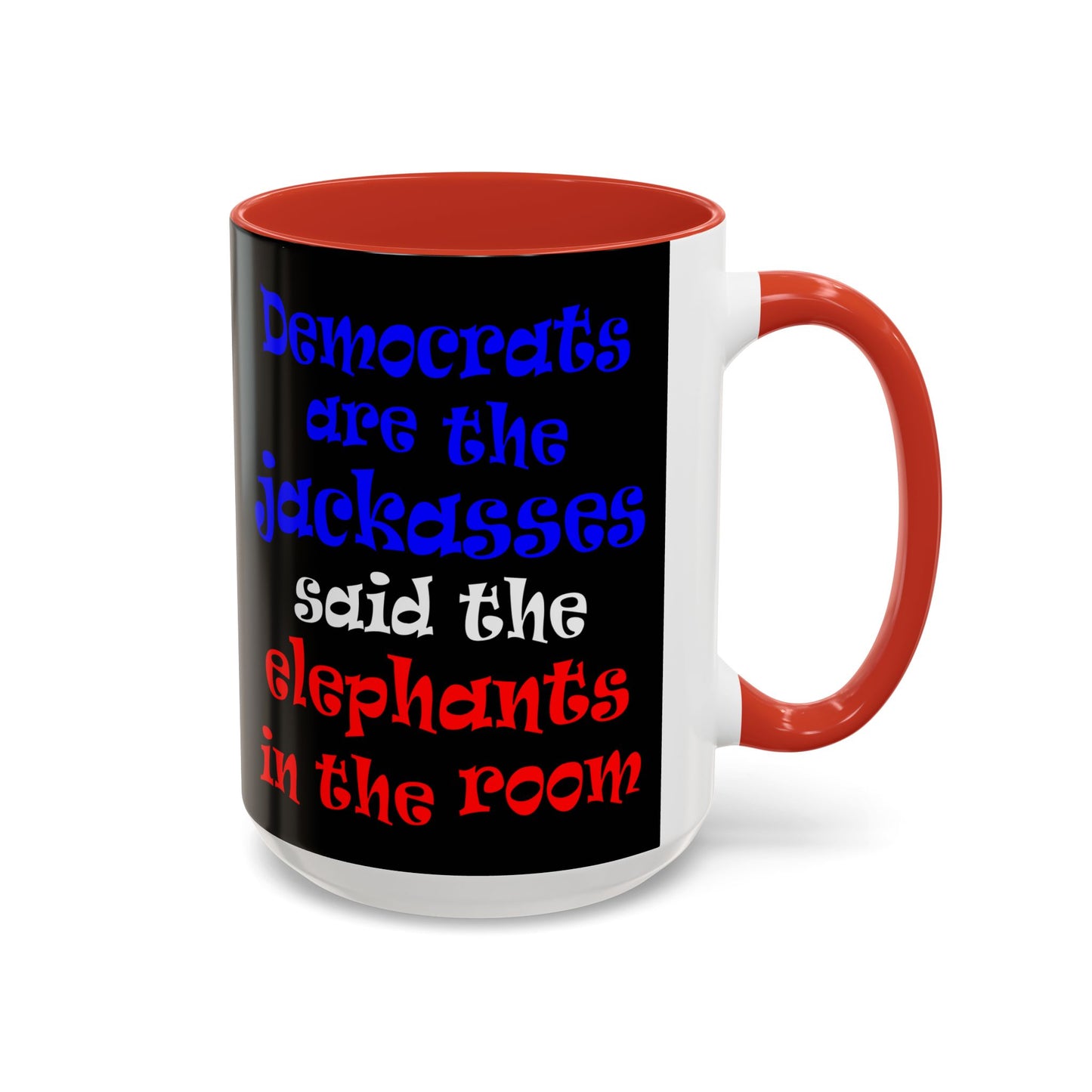 donkeys and elephants - Accent Mug (black)
