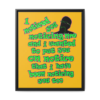 noticed you noticing - framed canvas art (yellow)